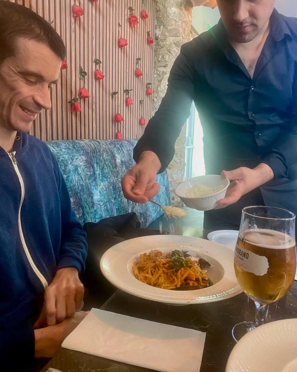 Learner eating out at a restaurant